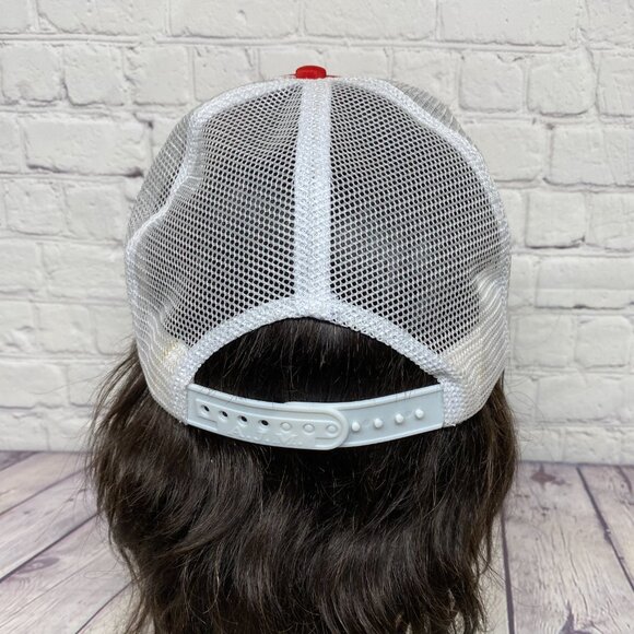 Vintage Trucker Hat Mesh Cap Snapback Red White S L Oilfield Construction - Picture 3 of 8